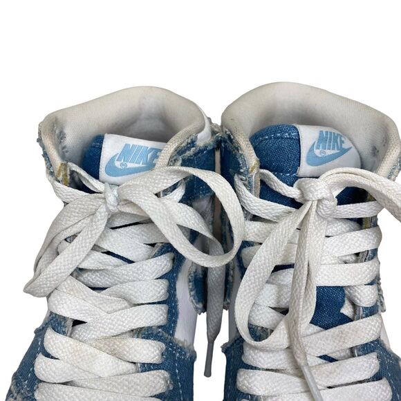 Nike Air Jordan 1 High Denim White Sneakers CU0449-104 Pre School Youth Size 13c - Picture 7 of 11